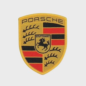 Porsche Racing Logo Patch - Embroidered Iron On/Sew On Applique