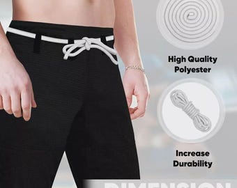 BJJ Gi Pants Drawstring: 104" Polyester Bungee Cord Replacement