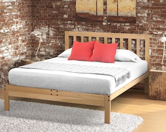 Charleston King Platform Bed - American Arts and Craft Style Headboard