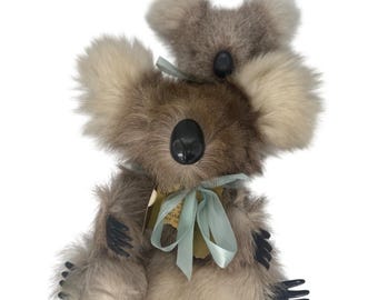 Vintage 1970's Australian Koala & Joey Made From Genuine Kangaroo Skin Souvenir