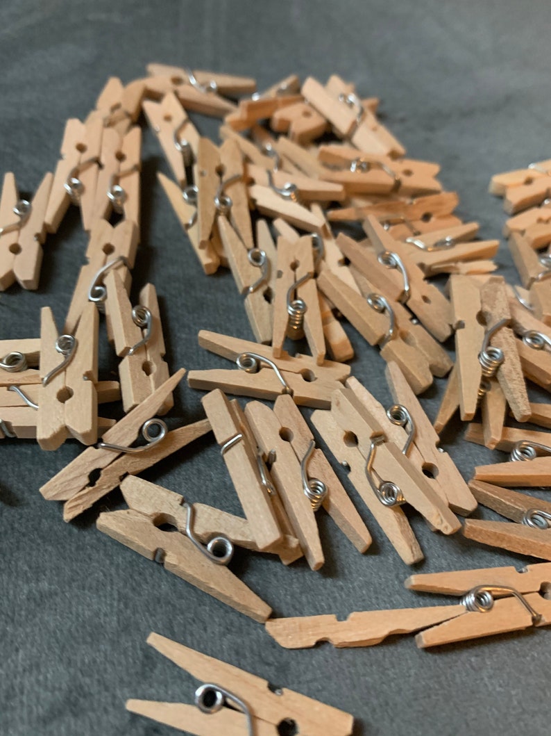 50 Mini craft Clothes pin wooden mini Clothes pin. Narelo Etsy