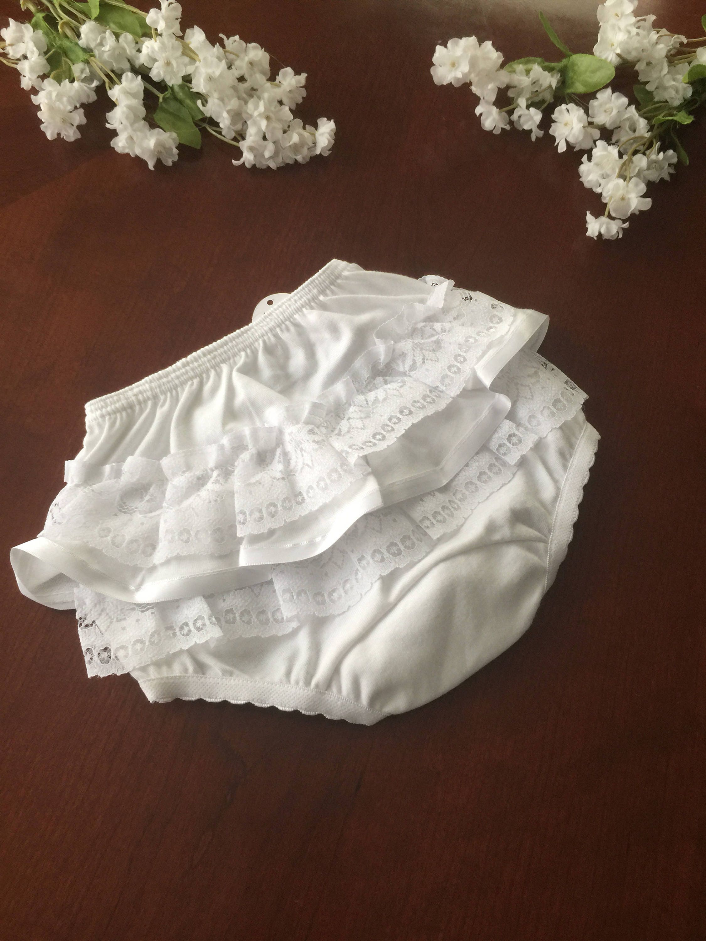 Cotton White Bloomer kant Bloomer dekking luier baby meisje Etsy