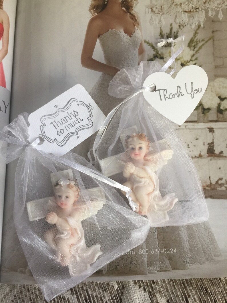 14 Baptism Favors Angels magnet thanks favors Narelo wedding favors gifts event communion favors angel favors