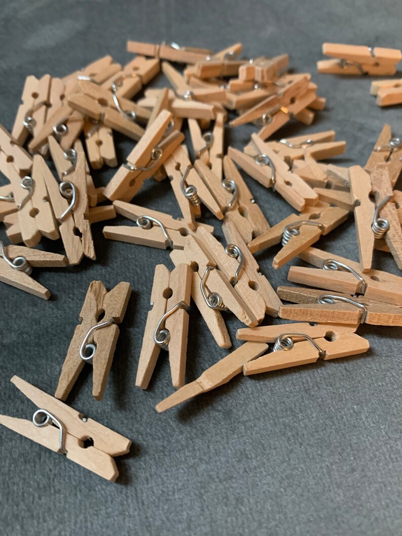 50 Mini craft Clothes pin wooden mini Clothes pin. Narelo Etsy