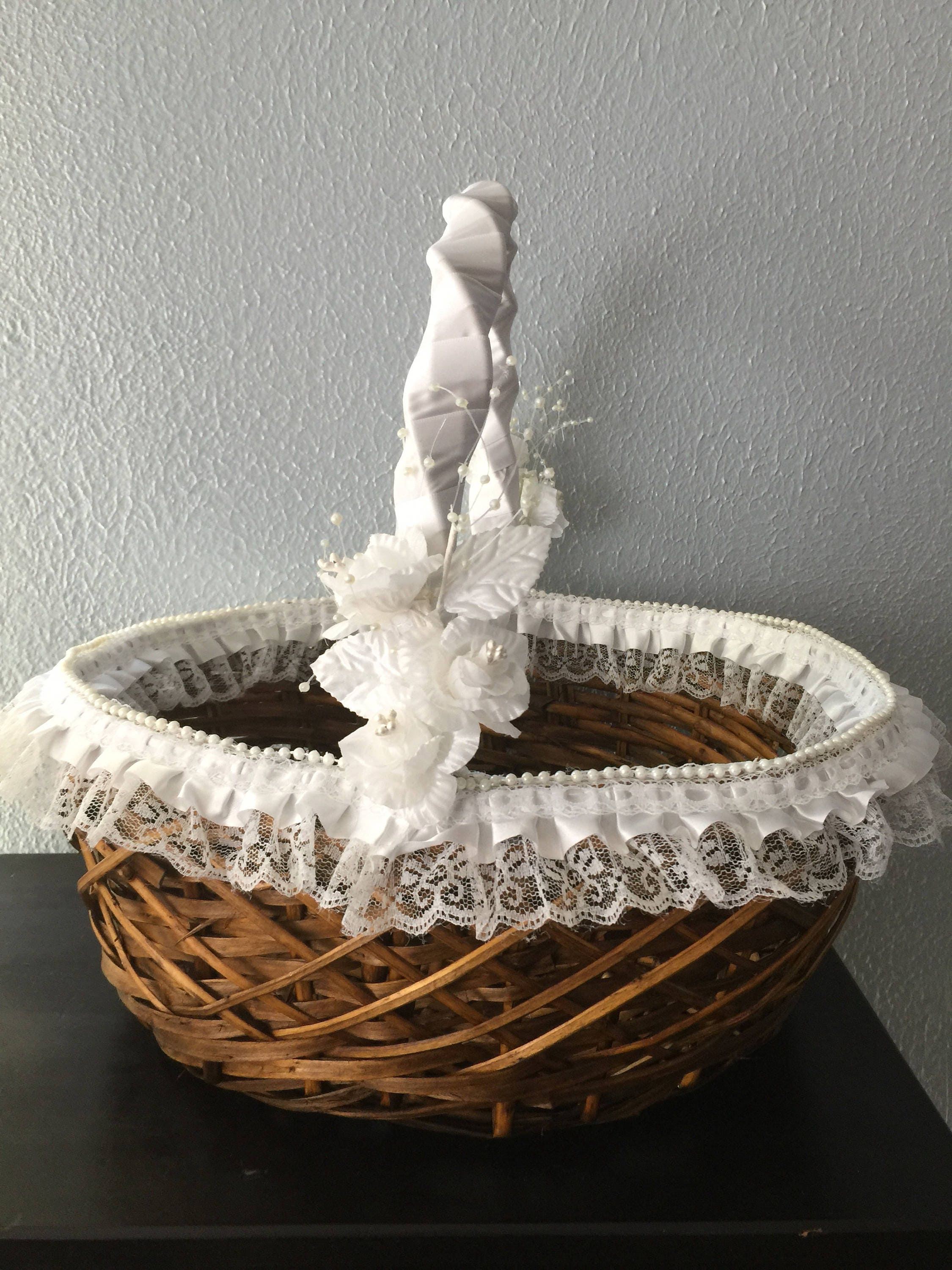 Large Girl Baptism Favor basket Large pink basket baptism Etsy