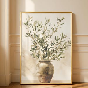 Olive Tree Poster - Sage Green Botanical Wall Art -  Boho Home Decor