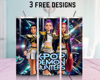 Huntrix 20 Unzen Skinny Tumbler Wrap Design | K-pop Dämonenjäger Becher (Digitaler Download)