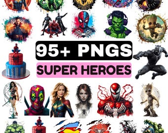 Superheld PNG Bundle, Comic Superheld Clipart, Cartoon PNG Design, Aktion Held Clipart, Transparenter Hintergrund PNG, Digital Sofort Download