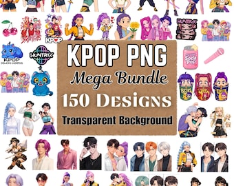 Kpop Dämonenjäger PNG Bundle, 150 Idol Gruppen Designs (Digitaler Download)