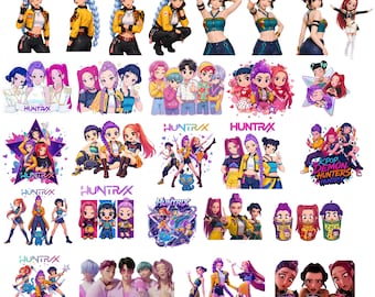 Kpop Dämonenjäger PNG SVG Mega Bundle, Huntrix Fan Art Digitales Design (Digitaler Download)