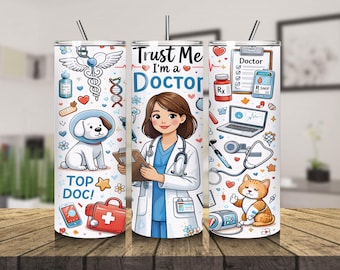 Doctor Life Tumbler Wrap PNG, medizinisches Sublimationsdesign (digitaler Download)