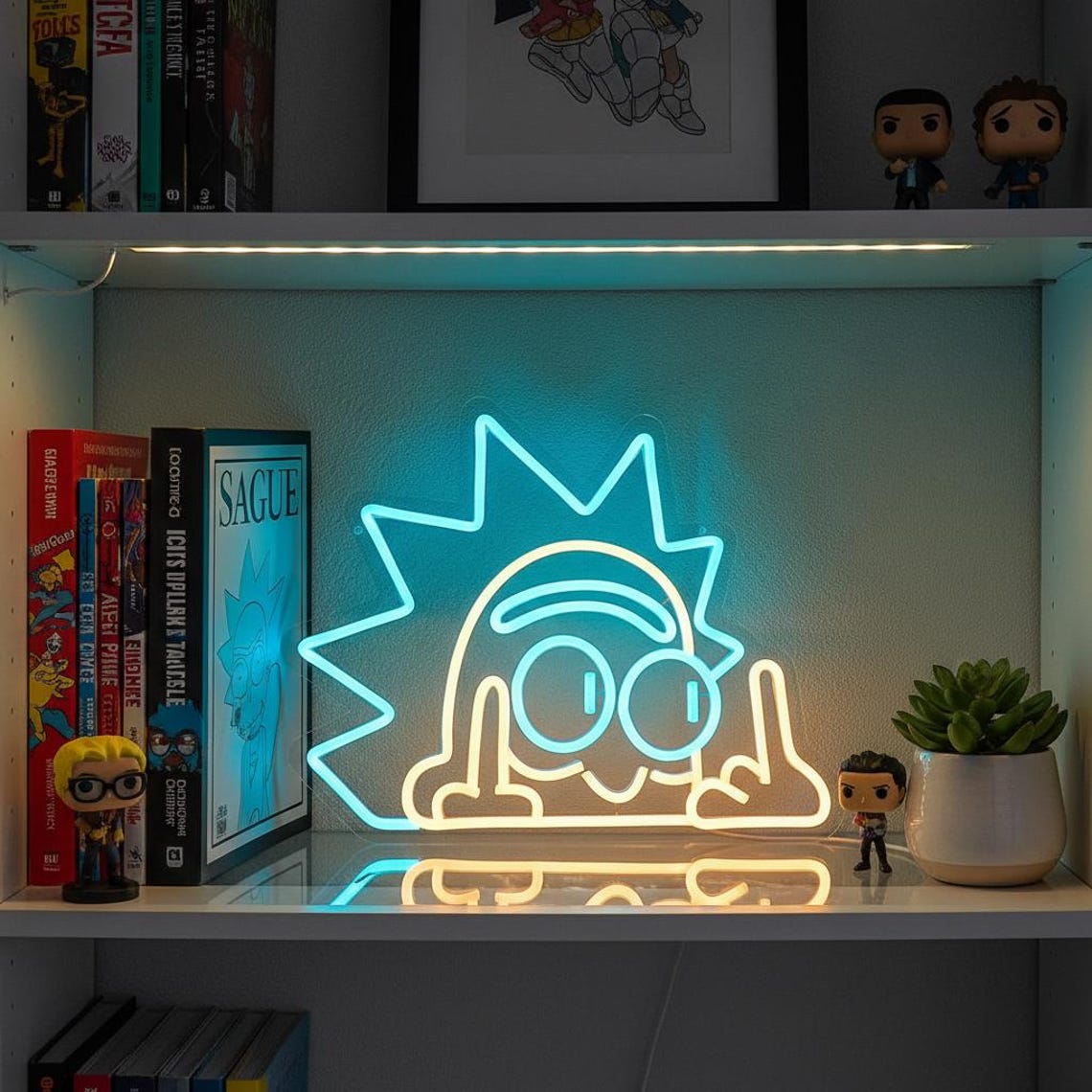 Rick Sanchez Neon Sign | Middle Finger LED Wall Decor | ( 37cm X 30cm ...