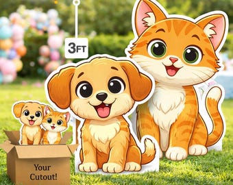 Custom Pet Photo Cutout | Personalized Animal Standee, Party Decor