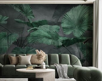 Tropical forest| Tropical Leaves mural design| wall art