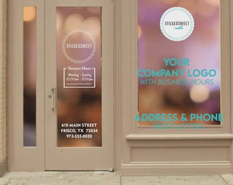 Custom Business Hours Vinyl Decal | Storefront Window Sign Sticker