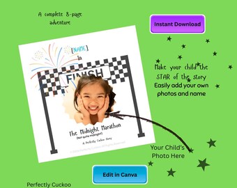 Personalised [NAME] In The Midnight Marathon Bedtime Story. Custom Kids Poem Template/Funny Digital Download.
