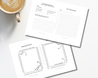 The Audacity Duo: 4 Journaling Layouts on 2 Printable A4 Sheets (Digital Download)