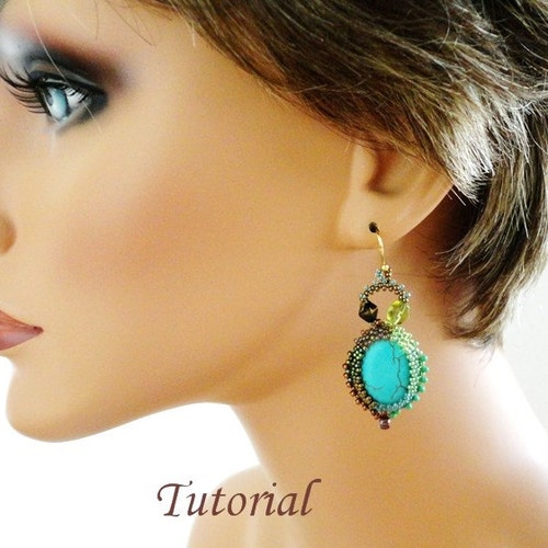 Tutorial Beaded Bead Earrings 4 Beading Pattern Pdf Etsy