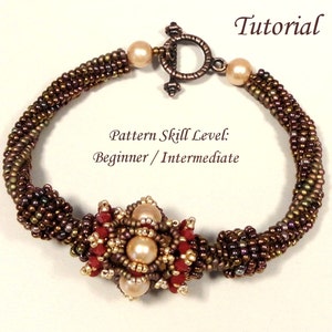 RASHMI pulsera con cuentas tutorial de abalorios patrón de tejido de cuentas joyería con cuentas de cuentas tutoriales de tejido de cuentas instrucciones de patrón de cuentas