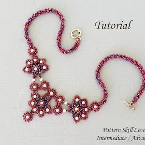 GEISHA superduo or twin beads beaded necklace beading tutorial and pattern beadwork jewelry beadweaving tutorial beading pattern instruction