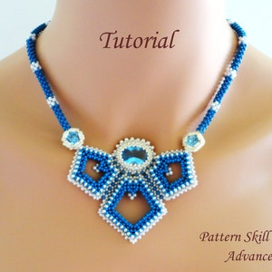 DISCOVERY beaded necklace beading tutorial beadweaving pattern seed bead beadwork jewelry beadweaving tutorials beading pattern instructions