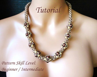ELIXIR beaded necklace beading tutorial beadweaving pattern seed bead beadwork jewelry beadweaving tutorials beading pattern instructions