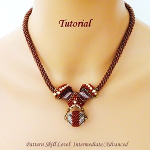 BIG HORN Cellini spiral beaded necklace beading tutorials and patterns seed bead jewelry beadweaving tutorials beading pattern instructions