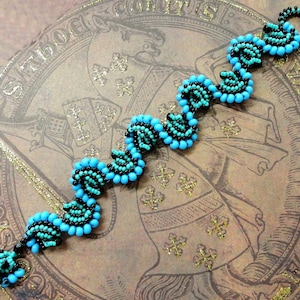 BLUE WAVES Cellini Spiral bracelet and earrings beading tutorial beaded jewelry seed bead beadweaving tutorials beading pattern instructions