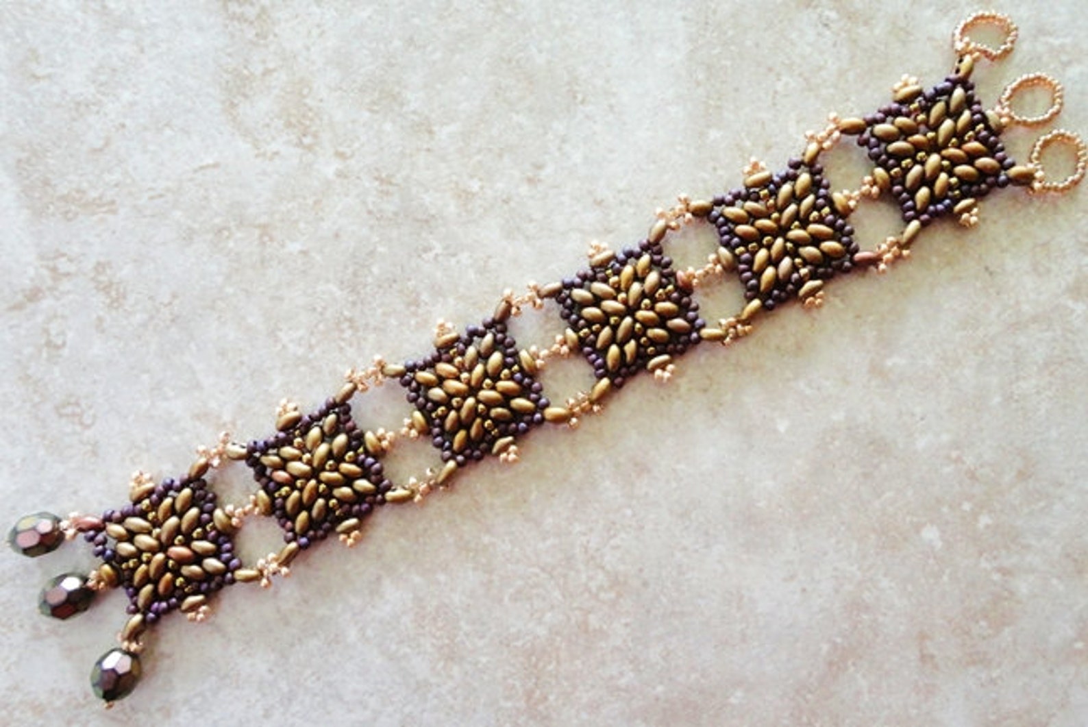 SPANISH TILES beaded bracelet beading tutorials and patterns Etsy