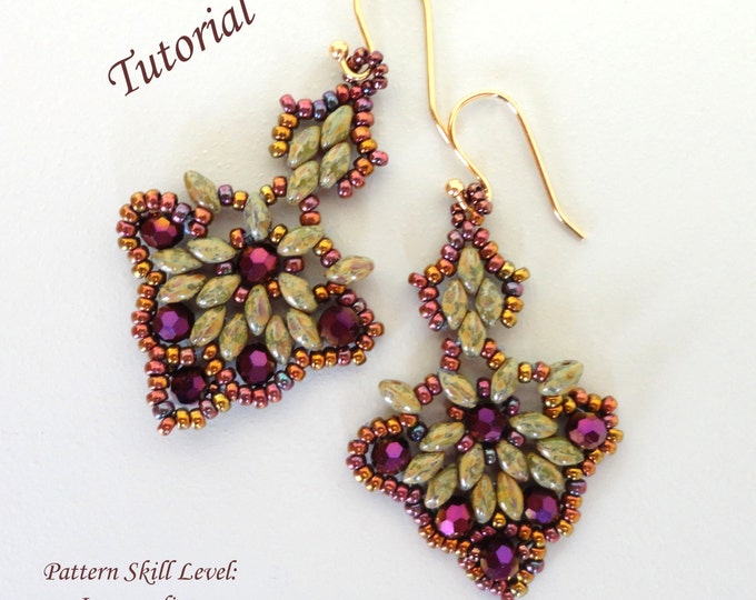 CIGALE Superduo Beaded Earrings Beading Tutorials and Patterns - Etsy