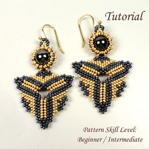 BALTHAZAR beaded earring tutorial bead weaving pattern seed bead beadwork jewelry beading tutorials beading pattern instructions
