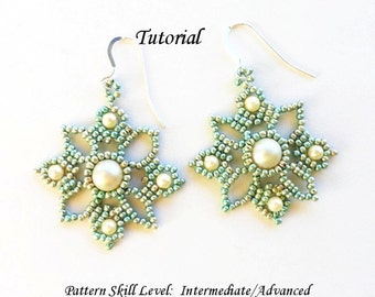 VENETIAN LACE beaded earrings beading tutorials and patterns seed bead beadwork jewelry beadweaving tutorials beading pattern instructions