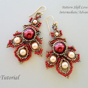 PORPHYR beaded earrings beading tutorial beadweaving pattern seed bead beadwork jewelry beadweaving tutorials beading pattern instructions