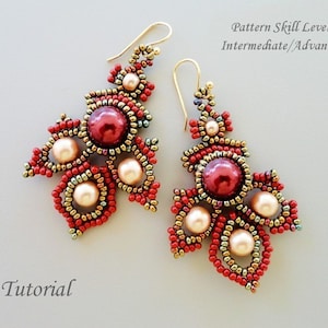 PORPHYR beaded earrings beading tutorial beadweaving pattern seed bead beadwork jewelry beadweaving tutorials beading pattern instructions image 1