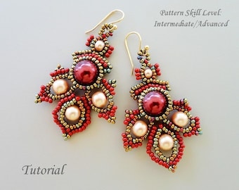 PORPHYR beaded earrings beading tutorial beadweaving pattern seed bead beadwork jewelry beadweaving tutorials beading pattern instructions