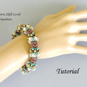 ANDROMEDA pulsera con cuentas tutorial de cuentas patrón de tejido de cuentas joyería con cuentas de cuentas tutoriales de tejido de cuentas instrucciones de patrón de cuentas