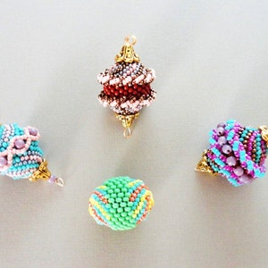 FOUR BEADED BEADS beading tutorial beadweaving pattern seed bead beadwork jewelry beadweaving tutorials beading pattern instructions image 3