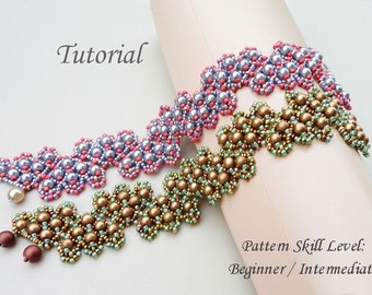 ZIGZAG beaded bracelet beading tutorial beadweaving pattern seed bead beadwork jewelry beadweaving tutorials beading pattern instructions