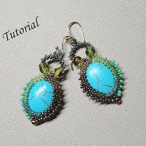 LAGOON beaded earrings beading tutorial beadweaving pattern seed bead beadwork jewelry beadweaving tutorials beading pattern instructions