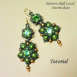 PENDORA beaded earrings beading tutorial beadweaving pattern seed bead beadwork jewelry beadweaving tutorials beading pattern instructions