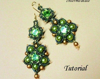 PENDORA beaded earrings beading tutorial beadweaving pattern seed bead beadwork jewelry beadweaving tutorials beading pattern instructions