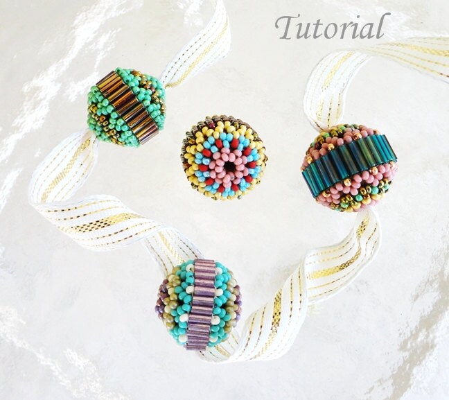 BEADED BEADS with BUGLES beading tutorial beadweaving pattern Etsy