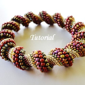 CINNAMON TWIST Cellini Spiral beaded bracelet beading tutorial beadweaving pattern seed beads beadwork jewelry beading pattern instructions image 3