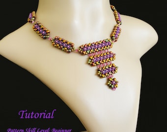 SKYWALK beaded necklace beading tutorial beadweaving pattern seed bead beadwork jewelry beadweaving tutorials beading pattern instructions