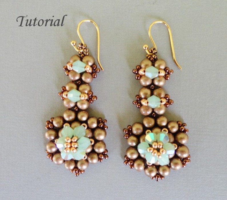 CHOCOLATE MINT Beaded Earrings Beading Tutorials and Patterns - Etsy