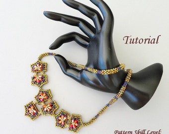 TRINKET BOX beaded necklace tutorial beadweaving pattern seed bead beadwork jewelry beadweaving tutorial beading pattern instruction