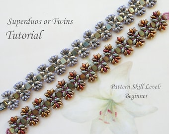 EPI de BLÉ superduo beaded bracelet beading tutorial and pattern seed bead beadwork jewelry beadweaving tutorial beading pattern instruction