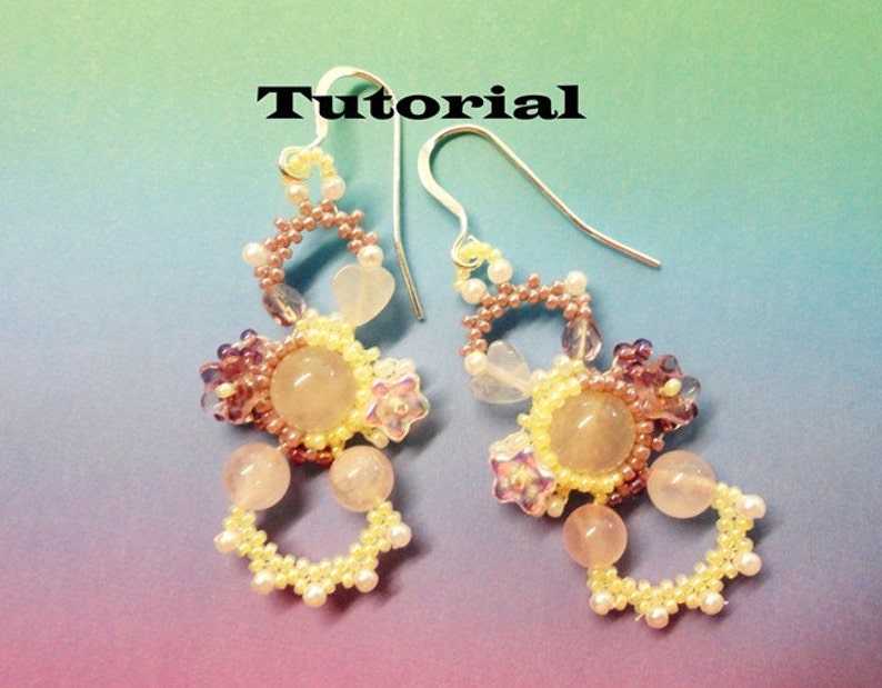 TIGEREYE beaded earrings beading tutorial beadweaving pattern peyote seed beads jewelry beadweaving tutorial beading pattern instructions image 3