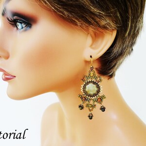 PARISIENNES beaded earrings beading tutorial beadweaving pattern seed bead beadwork jewelry beadweaving tutorial beading pattern instruction