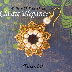 CLASSIC ELEGANCE beaded earrings or pendant beading tutorial and pattern seed bead jewelry beadweaving tutorial beading pattern instructions image 6